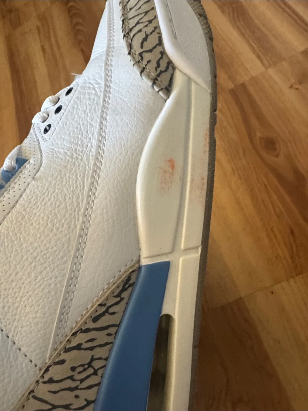 Jordan White and Light Blue Retro Sneakers